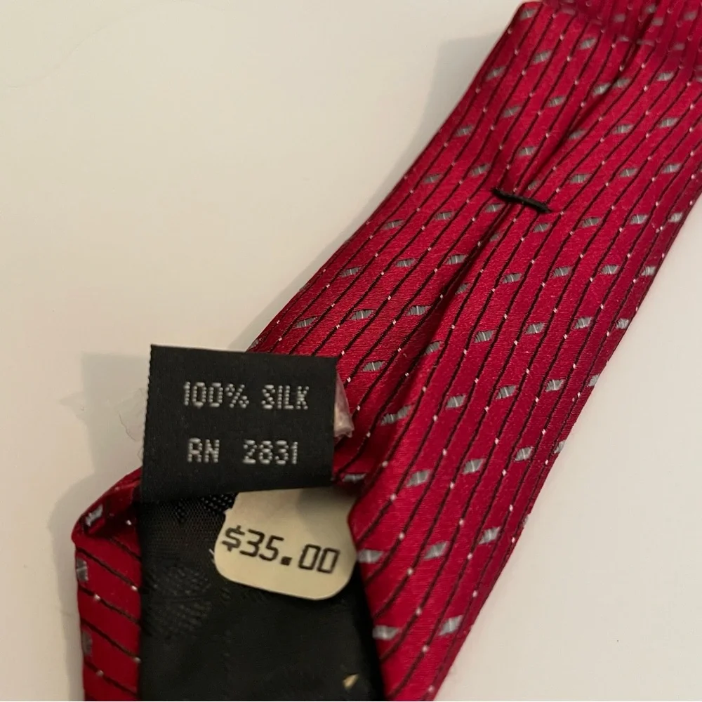 Perry Ellis‎ Portfolio Tie Red 100% Silk